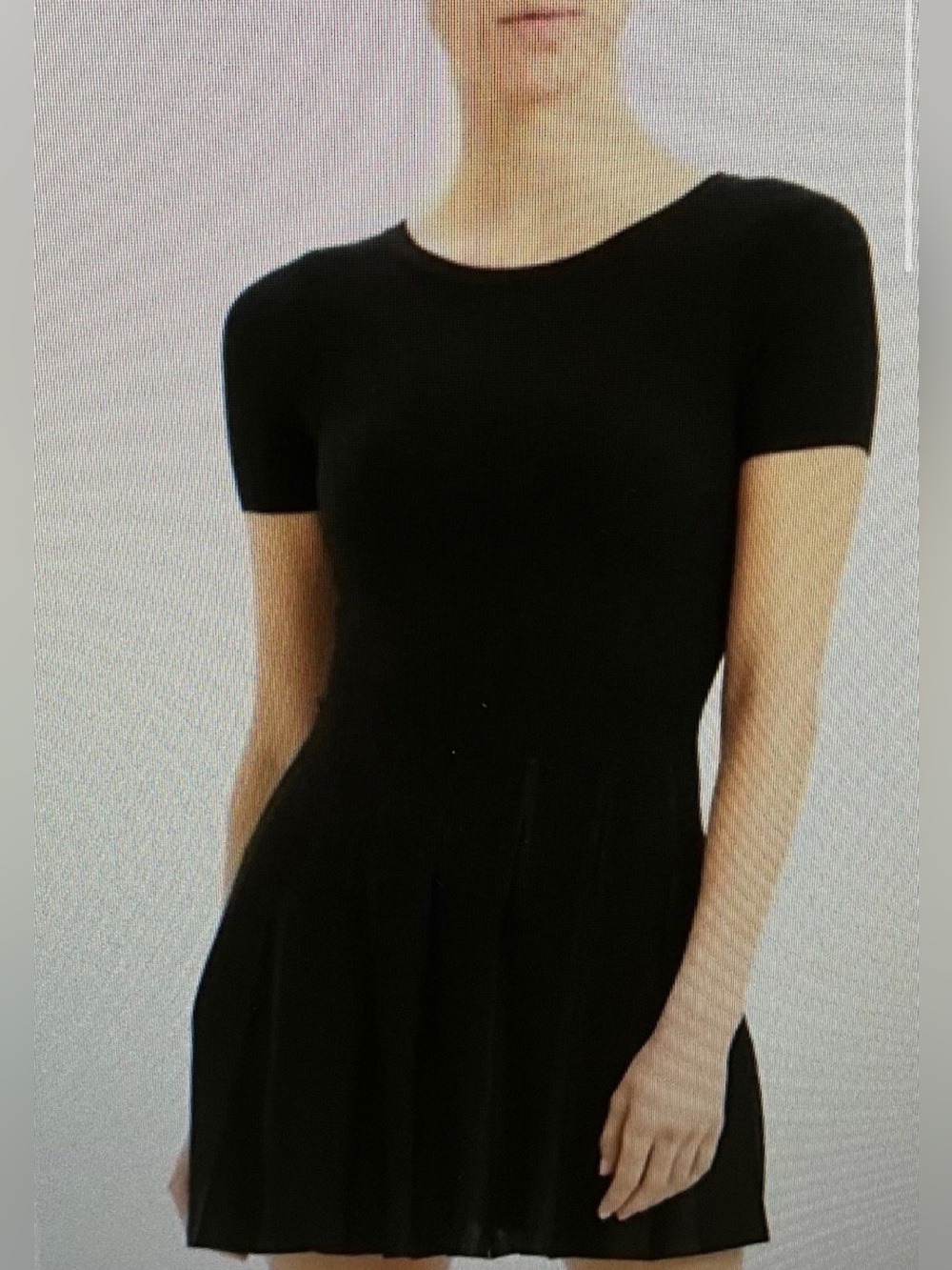 Theory Pleat black Tee Dress